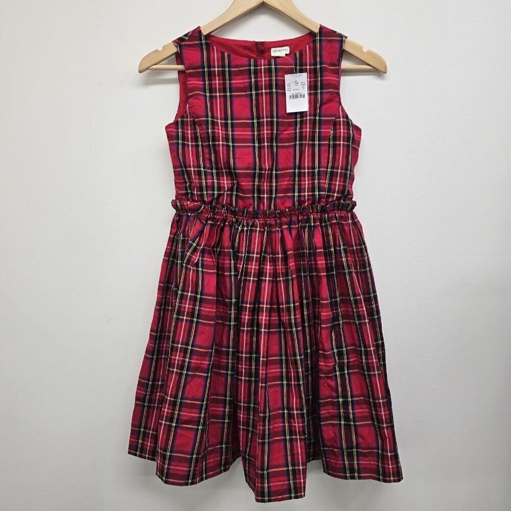 NWT J Crew Crewcuts Factory Size 10 Tartan Red Plaid Dress Christmas Holiday NEW